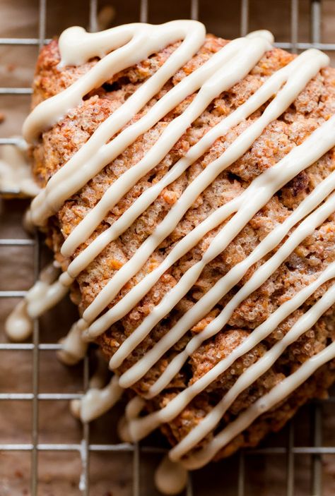 Carrot Cake Scones, Maple Cream Cheese, Carrot Spice Cake, Brunch Spread, Easter Breakfast, Best Carrot Cake, Maple Cream, Cream Cheese Glaze, Scone Recipe