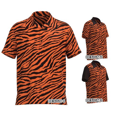 Tiger Stripes Pattern, Animal Print Outfits, Button Shirts, Black Animals, Tiger Stripes, Shirt Short Sleeve, Wild Hearts, Button Shirt, Print And Cut