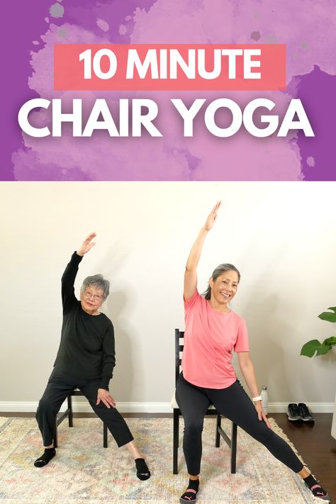 Let’s relax our minds and bodies this week with some yoga. This gentle workout will strengthen your muscles, mobilize your joints, increase flexibility, and calm your mind in 10 minutes. It’s a great one for seniors and beginners. So let’s relax and breathe together today. Tap the link to get started! #seniorfitness #beginnerfitness #yoga #10minuteworkout #stretching #athomeworkout #flexibility #muscles #strengthbuilding #calming #relax #breathe #yes2next Free Chair Yoga For Seniors, Chair Yoga For Seniors Printable, Walking Exercises, Wheelchair Exercises, Ms Exercises, Gentle Exercise, Osteoporosis Exercises, Forward Head Posture Exercises, Gentle Workout