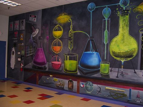 science lab mural | Recent Photos The Commons Getty Collection Galleries World Map App ... Science Mural, Kids Science Lab, Science Lab Decorations, Science Room, Elementary Art Rooms, Science Classroom Decorations, Science Labs, Science Decor, Stem Lab