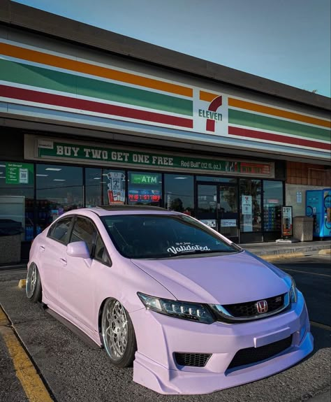 2006 Honda Civic Modified, Honda Civic 2012 Modified, Honda Civic 2013 Modified, 2008 Honda Civic Modified, Pink Honda Civic, Wallpaper Of Cars, Honda Civic Mods, Custom Honda Civic, Pink Honda