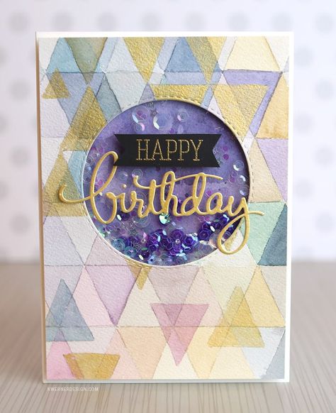 DIY GOLD Watercolor Background Shaker Card! It's your birthday so SHAKE IT! Fuse Tool, Kristina Werner, Water Coloring, Background Diy, Card Crafting, Box Cards, Gold Watercolor, Diy Watercolor, Bird Cards