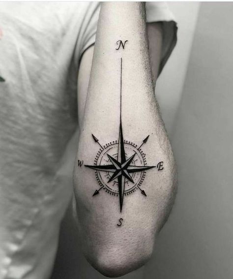 Outdoor Tattoo Ideas For Men, Compass Tattoos Arm, Noah James, Blitz Tattoo, Compass And Map Tattoo, Birthdate Tattoo, Compass Tattoo Men, Cute Thigh Tattoos, Simple Forearm Tattoos