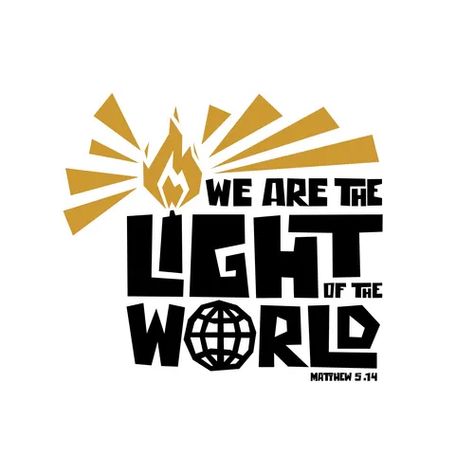 We are light world vector Christian Vector Art, Mens Ministry Logo, The Light Of The World, Church Quotes Flyer Design, Christian Logo, Church Shirt Designs, Church Logo Design, Christian Graphic Design, Christian Graphics