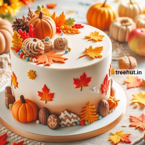 Fall Cake Ideas and Autumn Cake Decoration Ideas and Techniques Fall Cake Decorations Ideas, Cake Ideas For Thanksgiving, Autumn Cake Design, Fall Theme Cake Ideas, Thanksgiving Themed Cake, Turkey Cake Ideas, Thanksgiving Cakes Ideas, Thanksgiving Cake Ideas Decorating, Fall Decorated Cakes