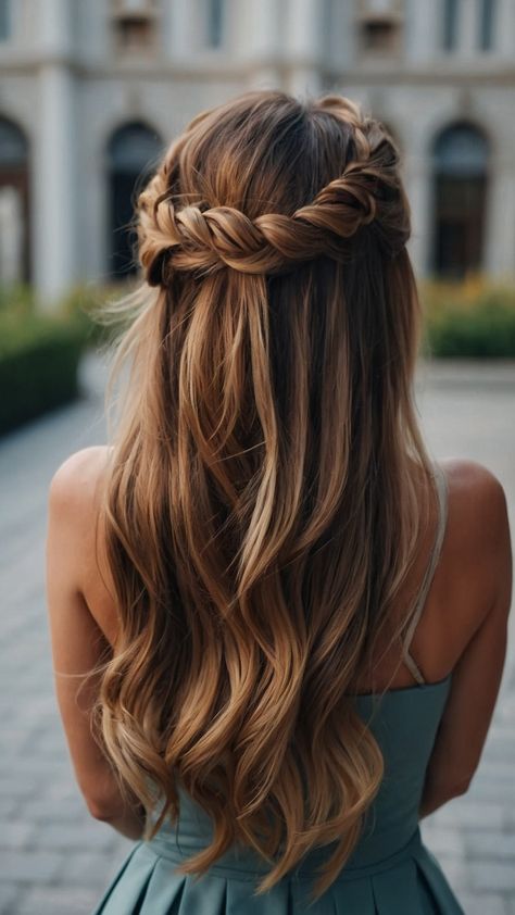 Looking for some gorgeous hoco hairstyles inspiration Whether you have straight hair curly hair short hair or long hair we've got you covered From simple and natural styles to elegant half updos this post has ideas for every hair length and texture Get ready to slay with these easy shoulder-length hairstyles that are perfect for the big night Half Up Half Down Wedding Hair For Fine Hair, Wedding Hairstyles Half Up Half Down Straight, Hair Bridesmaid Half Up, Wedding Hair Down Straight, Wedding Hairstyles Half Up Half Down Short Hair Bridesmaid Simple, Bride Hairstyles Half Up Half Down Medium Length, Bridesmaid Hairstyles Medium Length Half Up, Bridesmaid Hairstyles Straight Hair, Balayage Wedding Hair