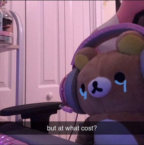 Rilakkuma Plushie, Rilakkuma Bear, Gamer Meme, But At What Cost, Baby Memes, Kawaii Plushies, Cute Messages, Cute Stuffed Animals, Cute Memes