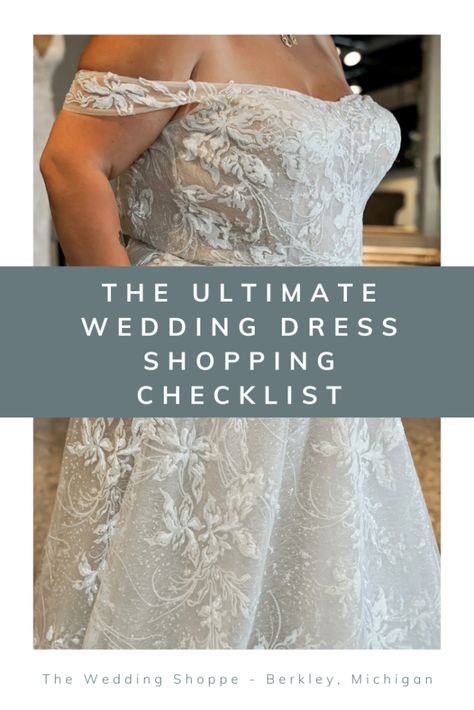 One of the most exciting parts of planning a wedding for many brides is shopping for a wedding dress. It's also one of the most intimidating! Take it from us - it helps to have a wedding planning timeline that includes everything you need to purchase for your wedding day. Doing so will help make your wedding dress shopping experience as dreamy as possible and make sure you end up with the wedding gown of your dreams, too. You don't want to miss our ultimate wedding dress shopping checklist! Wedding Dress Appointment Tips, Nicole Williams English, Shopping Checklist, Nicole Williams, Buy Wedding Dress Online, Bridal Appointment, Making A Wedding Dress, Wedding Planning Timeline, Party Inspo