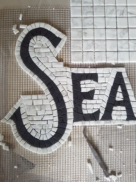 Mosaic Tile Lettering, Mosaic Madness, Mosaic Art Projects, Mosaic Tile Art, Custom Mosaic, Mosaic Artwork, Mosaic Flooring, Mosaic Projects, Mosaic Diy