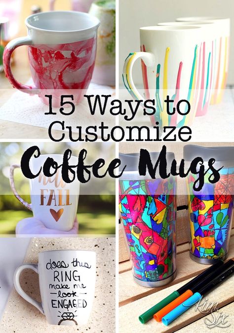 Coffee Cup Crafts Diy Projects, Cup Decoration Ideas, Painting Cups, Sharpie Mug Designs, Teachers Presents, Coffee Cup Crafts, Diy Mug Designs, Painted Coffee Cup, Coffee Mug Crafts