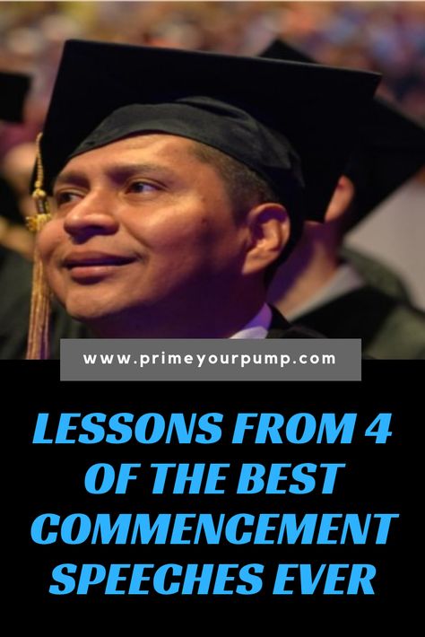 Today's post reviews 4 of the best commencement speeches ever and lessons learned from each. I will also share an interesting lesson learned from my grad school commencement - which didn't come until many years later!  🎓👩‍🎓👨‍🎓 #selfhelp #personaldevelopment #graduation Graduation Speech High School, Grad Speech, Commencement Speech, Graduation Speech, Lesson Learned, Guest Speakers, Grad School, Law School, College Graduation