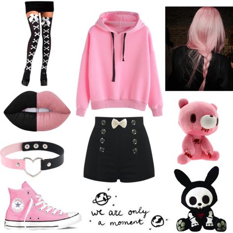 Pastel Goth #5 by poizell on Polyvore featuring polyvore, Converse, Lime Crime, fashion, style and clothing Cute Emo Outfits, Pastel Goth Outfits, Goth Shirt, Pastel Goth Fashion, Pastel Outfit, Pastel Fashion, Emo Outfits, Little Outfits, Gothic Outfits