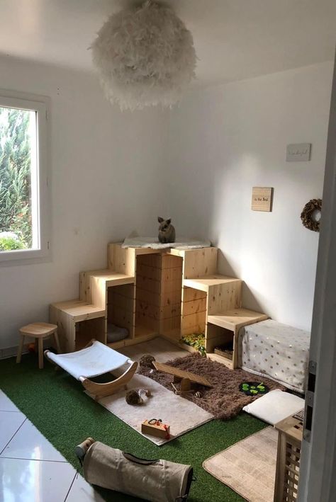 Flemish Giant Rabbit Indoor Enclosure, Rabbit Space Indoor, Diy Bunny Room, Inside Bunny Cage Ideas, Bunny Room Set Up, Bunny Play Pen Ideas, Guinea Pig Enrichment Ideas, Rabbit Indoor Enclosure, Rabbit Enrichment Ideas