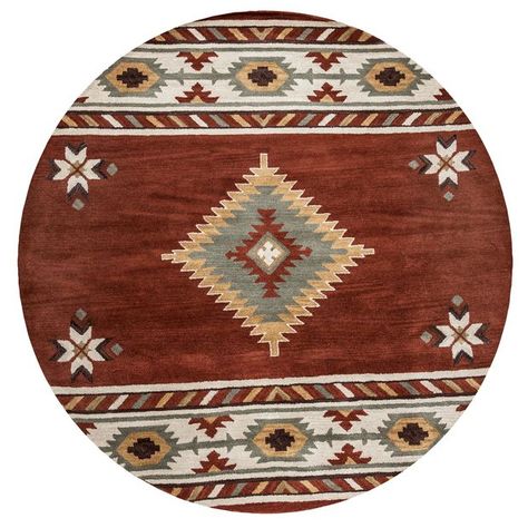 Southwest Area Rugs, Southwest Rugs, Braun Design, Southwestern Area Rugs, Southwest Decor, Round Area Rugs, Home Decor Store, Red Area Rug, Hand Tufted Rugs