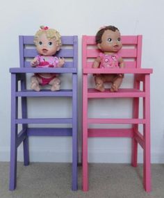 Baby Doll Furniture, Doll High Chair, Doll Crib, Doll Furniture Diy, High Chairs, Baby Cradle, Doll Beds, Cadeau Diy, Kids Wood