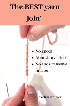 Weave In Ends Knitting, Joining Yarn Crochet, Yarn Join, Joining Yarn, Magic Knot, Knitting Hacks, Knitting Help, Crochet Hack, Knitting Stitches Tutorial