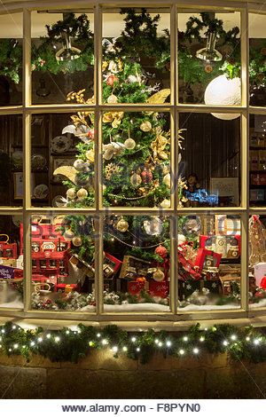 Tisanes Tea Rooms Christmas display window at night. Broadway Stock Photo: 91473792 - Alamy Christmas Display Window, Broadway Cotswolds, Window At Night, Christmas Toy Shop, Christmas Shop Window, Holiday Window Display, Holiday Gif, Christmas Window Display, Store Window Displays