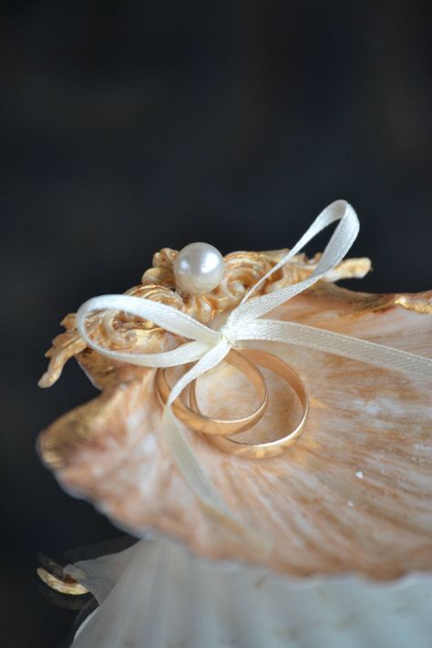 Shell Ring Bearer, Ring Carrier, Antique Wedding Jewelry, Engagement Ring Holder, Seashell Ring, Engagement Ring Holders, Wedding Glassware, Wedding Wine Glasses, Ring Holder Wedding