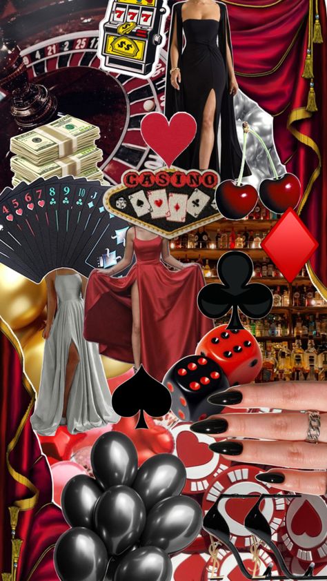 Ysl Outfit, Casino Birthday Party, Mood Board Aesthetic, Prom Posters, Casino Birthday, Prom Themes, Board Aesthetic, Prom Inspo, Casino Outfit