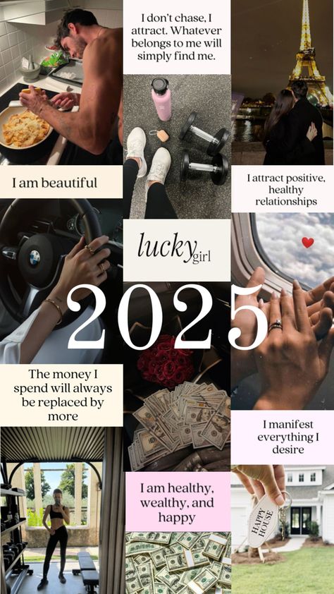 My dreams for 2025 #2025 #dreamlife #goals #manifest 2025 Manifestation, Goals 2025, 2025 Is My Year, Vision Board Collage, Life Goals Future, Vision Board Manifestation, Happy House, I Am Beautiful, Healthy Girl