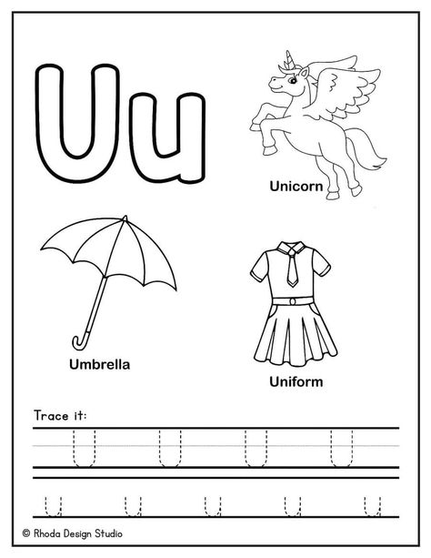 Letter U Coloring Pages Letter U Worksheets Kindergarten, Preschool Letter U Activities, Letter U Activities For Preschool, Alphabet Activity, Tracing Sheets, Tracing Worksheets Preschool, Preschool Letters, Letter U, Alphabet Preschool