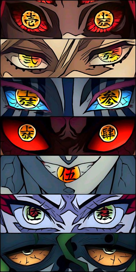 Six Eyes Demon, Demon Slayer Demons Wallpaper, Demon Slayer Characters Eyes, Uppermoon Eyes, Demon Slayer Upper Moon Wallpaper, Demon Slayer Upper Moon Eyes, Uppermoons Wallpaper, All Upper Moons, Upper Moon Eyes