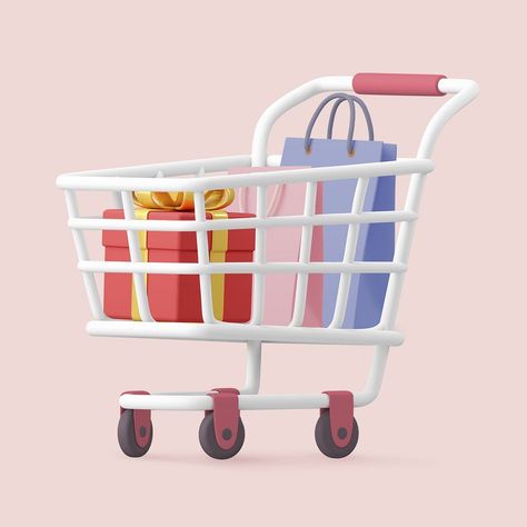 Trolley Illustration, Supermarket Trolley, Supermarket Shopping, Graphic Art Prints, Shop Logo Design, Shopping Trolley, 3d Icons, Fashion Graphic Design, Collage Illustration