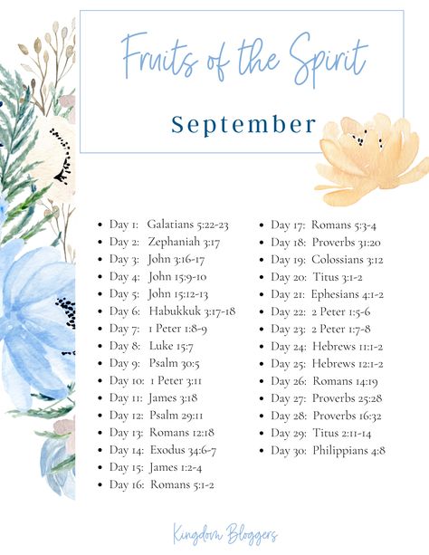 Fruit Of The Spirit Scripture Writing Plan, September Bible Reading Plan 2023, September Bible Reading Plan, May Bible Reading Plan, Scripture Plans, Bible Writing, Bible Plans, Bible Reading Plans, Bible Studying