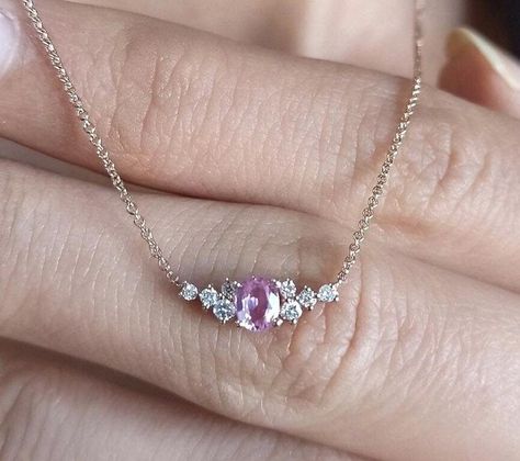 Pink Diamond Pendant, Pink Diamond Jewelry Necklaces, Pink Diamond Necklace, Pink Saphire, Mom Necklaces, Diamond Cluster Necklace, Pink Sapphire Necklace, Real Earth, Pink Gold Necklace