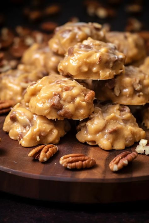 Praline Cookies Recipe, Pecan Praline Cookies, Praline Cookies, Coconut Pecan Cookies, Praline Recipe, Pecan Praline, Cookie Recipes Homemade, Coconut Pecan, Pecan Pralines