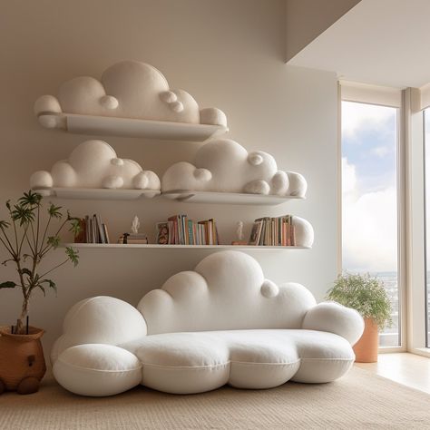 Introducing the Nimbus Shelf, a cloud-inspired storage solution that brings a touch of celestial charm to your home. Crafted to resemble billowing cumulus clouds, this floating shelf offers a whimsical yet functional addition to any room. Elevate your decor with the beauty of the heavens with the Nimbus Shelf. Conceptual AI Art Follow @ecosapiens for more! Cloud Shelf, Cumulus Clouds, The Heavens, Floating Shelf, Storage Solution, Floating Shelves, Storage Solutions, The Beauty, Floating