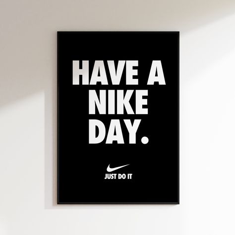 Nike Posters, Nike Poster, Shoe Poster, Nike Quotes, Nike Art, Wall Art For Bedroom, Motivational Quote Posters, Art For Bedroom, Poster Printable