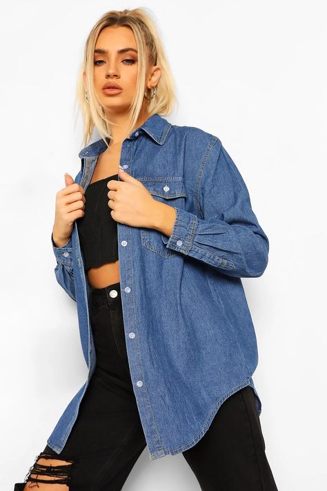 Oversized Denim Shirt | boohoo