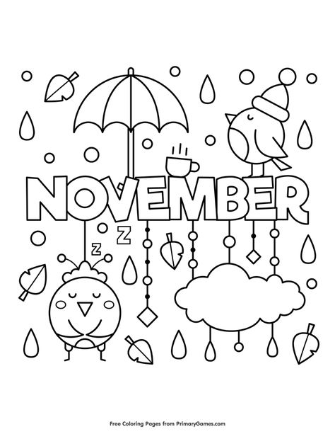 November Coloring Pages, Free Printable Fall Coloring Pages, November Colors, Fall Coloring, Fall Coloring Pages, Scrapbooking Photo, Month Colors, Coloring Pages To Print, Free Printable Coloring