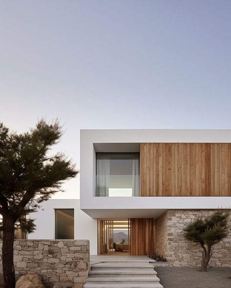 Minimal Architecture, Design Exterior, Mediterranean Homes, Architect House, Dream House Exterior, Facade Design, Modern Exterior, Villa Design, Facade House