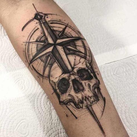 forearm-tattoo-nautical-compass-tattoo-skull-white-sheet-of-paper Anchors Tattoo, Compass Tattoo Meaning, Nautical Compass Tattoo, Small Compass Tattoo, Compass Tattoo Men, Compass Tattoos, Compass Rose Tattoo, Compass Tattoo Design, Nautical Tattoo