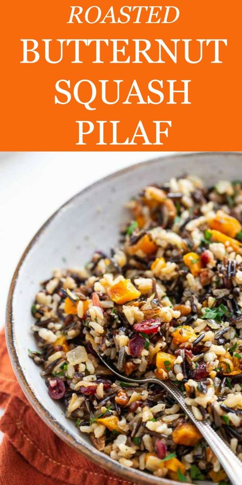 Butternut Squash Rice, Zucchini Zoodles, Wild Rice Pilaf, Wild Rice Recipes, Pilaf Recipe, Rice Pilaf Recipe, Baked Butternut Squash, Pilaf Recipes, Vegan Thanksgiving Recipes