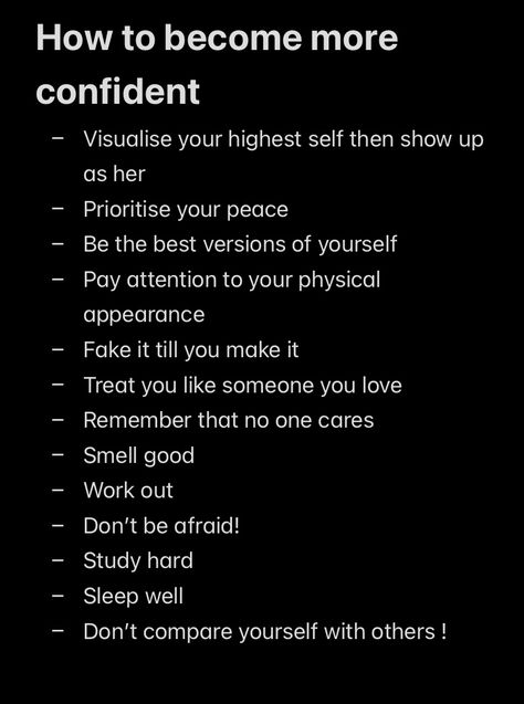 Therapy Reminders, 2024 Photoshoot, Become More Confident, Improve Self Confidence, Self Care Bullet Journal, Writing Therapy, Get My Life Together, Self Confidence Tips, Confidence Tips