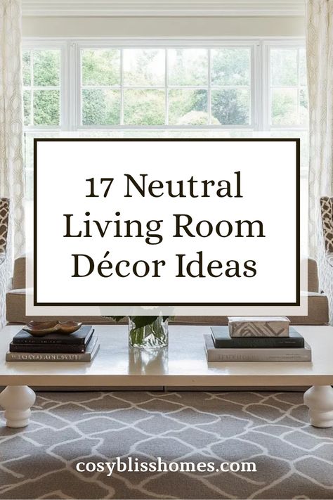 11 confusion-free ideas for neutral living room décor that radiates sophistication! Check out these stunning concepts designed to create a serene environment that invites relaxation while reflecting your personal style. From furniture to accessories, learn how patterns and textures can enhance your neutral color palette. These practical tips will inspire you to tackle your living space with creativity, ensuring a timeless look that complements your home. Get ready to transform your living room into the calming sanctuary you've always wanted! Neutral Living Room Decor, Apartment Ideas Living Room, Tan Living Room, Living Room Decor Neutral, Serene Environment, Color Decor, Perfect Living Room, Camper Decor, Neutral Living Room