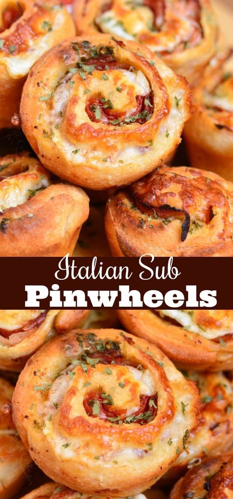 Pinwheel Appetizer, Pizza Pinwheels, Will Cook For Smiles, Cheese All, Pinwheel Appetizers, Italian Sub, Pinwheel Recipes, Italian Appetizers, Finger Food Appetizers