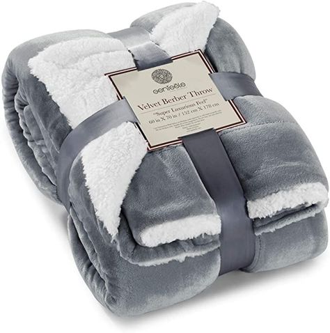 Genteele Sherpa Blanket - 60 x 70 Inch Fuzzy, Super Soft Throw Blankets for Couch, Bed & Sofa - Cozy, Plush Reversible Fleece Blanket Alternative Fluffy Bedding, Fuzzy Blanket, Reversible Blanket, Warm Throw Blanket, Sherpa Throw Blankets, Soft Throw Blanket, Luxury Blanket, Sofa Throw, Fleece Throw Blanket