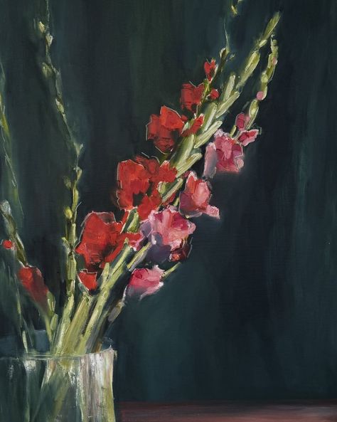 Gladiolus Black Star Gladiolus, Gladiolus Flower Painting, Watercolor Gladiolus, Gladiolus Flower, Art Project, Flower Painting, Art Ideas, Art Projects, Acrylic Painting