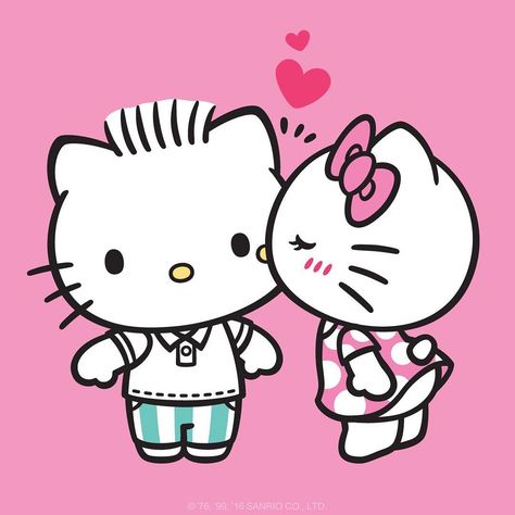 Awhhh, Hello Kitty and Dear Daniel make the cutest couple, don't you agree!? #HelloKittyCulture #AllThingsHelloKitty #HelloKittyFans #HelloKitty #HelloKittyObsessed Hello Kitty Imagenes, Kitty Kisses, Images Hello Kitty, Charmmy Kitty, Hello Kitty Images, Kitty Images, Happy Birthday Dear, Miss Kitty, Kitty Drawing