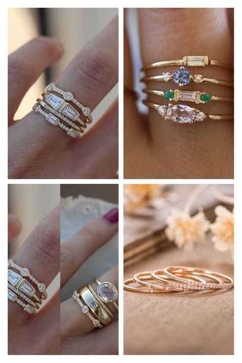 4 pcs/set Geometric Gold Color Combination Round Zircon Crystal Rings Set for Women Engagement Party Wedding Rings Hand Jewelry Ring Goals, Wedding Ring Hand, Rings Set For Women, Rings Hand, Gold Color Combination, Ring Wire, Expensive Jewelry Luxury, Engagement Party Wedding, Ring Ideas