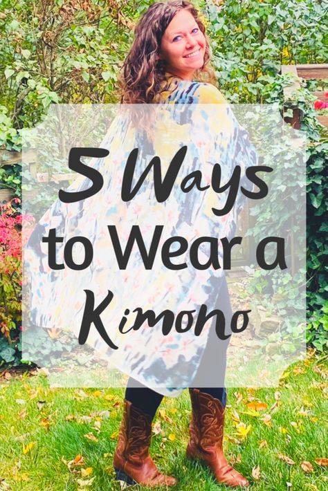 5 Gorgeous Ways to Style a Kimono How To Style Long Kimono, Kimono Cover Up Outfit, Kimono As A Dress, Styling Kimono Summer Outfits, Styling A Kimono Summer Outfits, Style A Kimono Outfits, What To Wear With A Kimono, Ways To Tie A Kimono, Kimono Cover Up