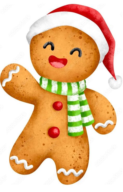 Cookies Illustration, Bread Man, Bread Cookies, Xmas Sticker, Christmas Cutouts, Punch Needle Patterns, Christmas Gingerbread Men, Ginger Cookies, Drawing Practice