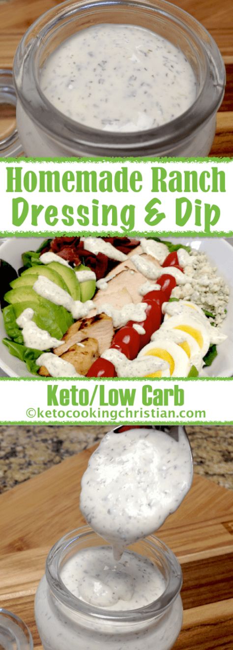 Low Carb Dressing, Keto Condiments, Ranch Dressing Dip, Keto Salad Dressing, Keto Sauces, Savory Bites, Healthy Protein Snacks, Savory Salads, Homemade Ranch Dressing