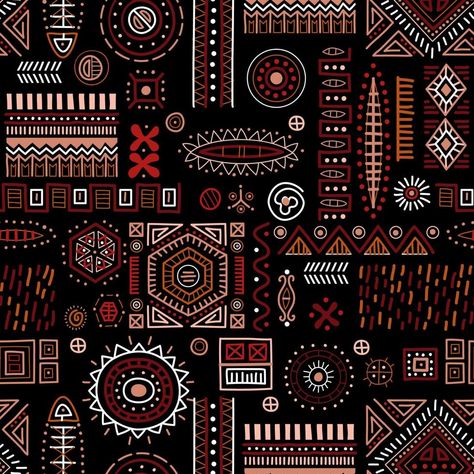 Abstract African shapes seamless background, tribal geometric decoration pattern African Shapes, African Pattern Design, Geometric Pattern Design, Geometry Pattern, Texture Inspiration, Geometric Decor, African Pattern, Motif Design, Tattoo Art Drawings