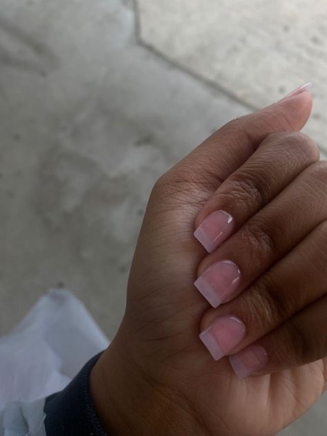 Clear Natural Nails With Design, Short Professional Nails, Natural Square Nails, Pink Clear Nails, Drippy Nails, Natural Nails Manicure, Overlay Nails, Clear Acrylic Nails, Acrylic Overlay