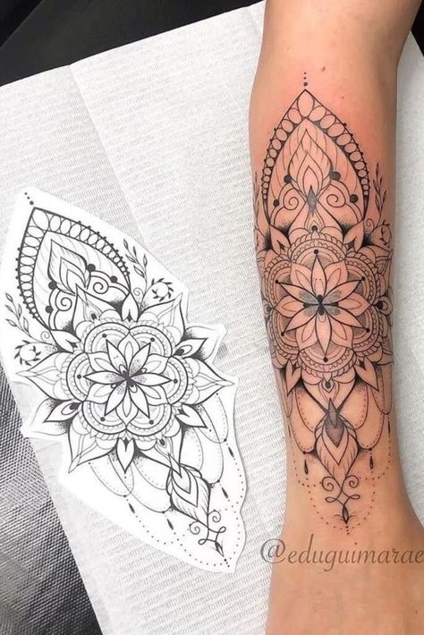 Mandala Tattoo Sleeve Women, Feminine Horror, Forearm Mandala Tattoo, Lace Sleeve Tattoos, Mandala Arm Tattoos, Tato Mandala, Shoulder Tattoo Designs, Feminine Tattoo Designs, Tattoo Names